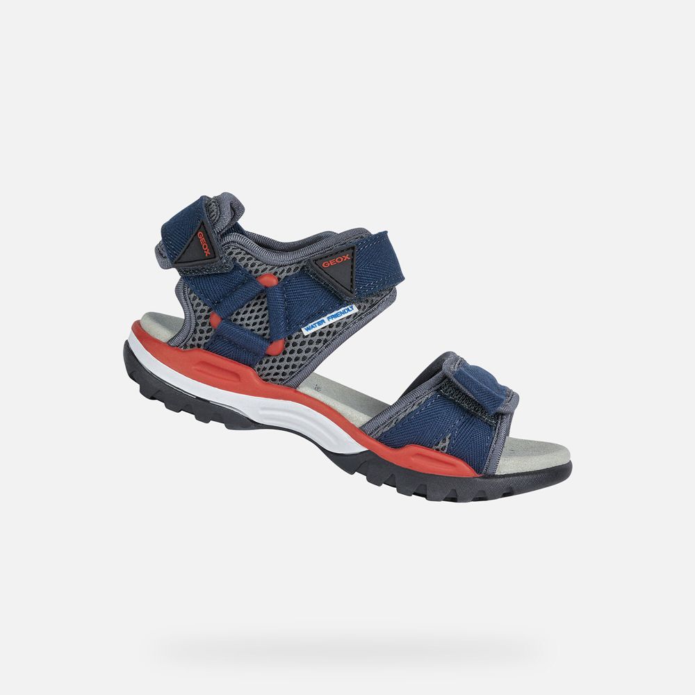 Geox Sandals Navy/Red Borealis - Geox Boys Shoes - AYRVJN710